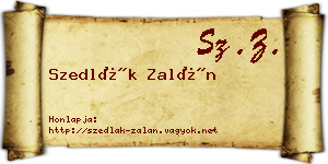 Szedlák Zalán névjegykártya